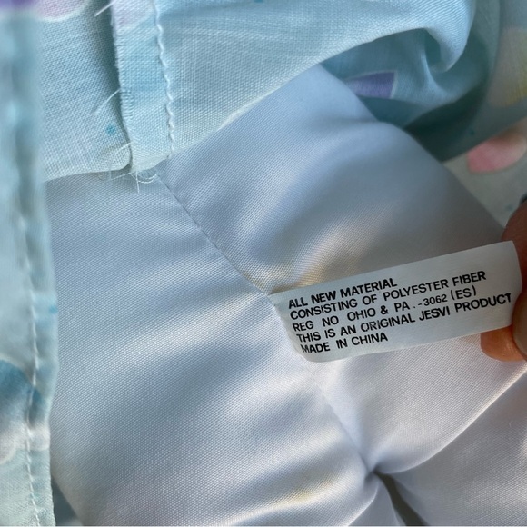 Vintage Jesvi Plush Baby Doll plastic face Blonde Hair Blue Outfit Rare Toy - Picture 6 of 7